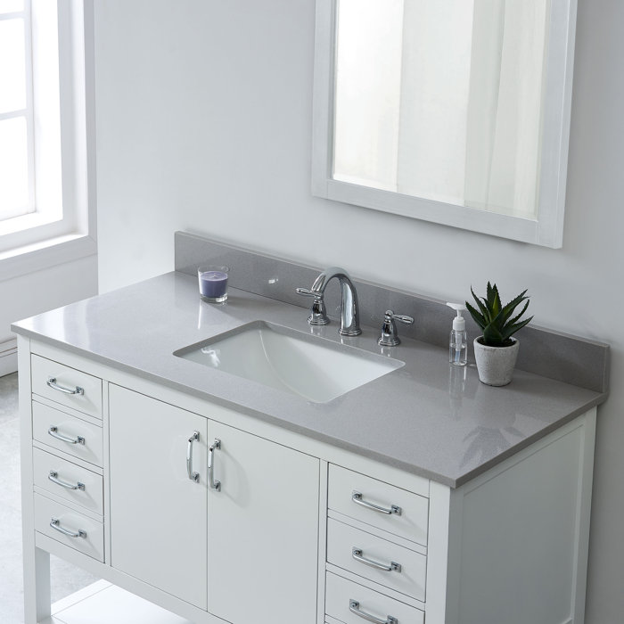 Tile & Top 49'' Engineered Marble Single Bathroom Vanity Top with Sink & Reviews | Wayfair